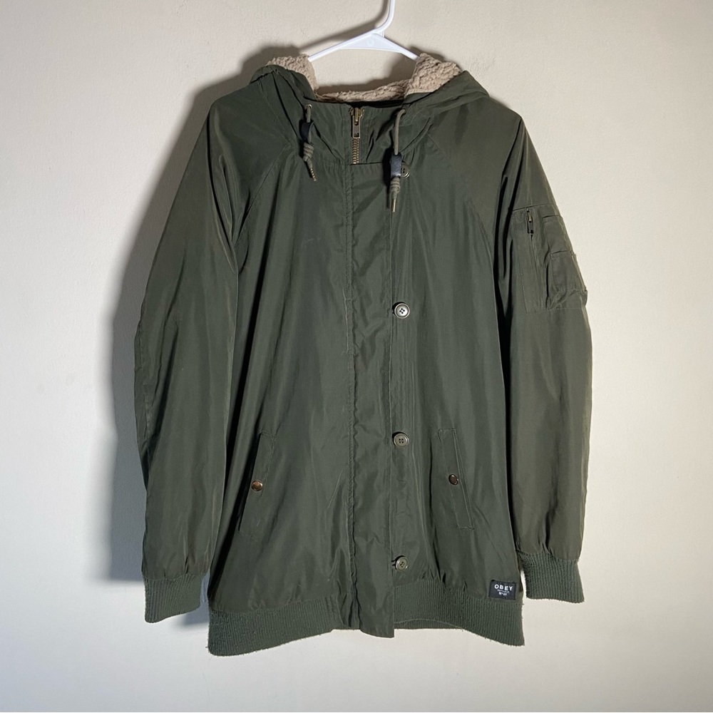 Obey Clothing Fleece Lined Long Jacket